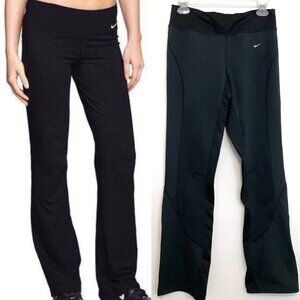 NIKE FitDry Thermal Running Pants Fleece Lined Training Pants Black Ankle Zipper